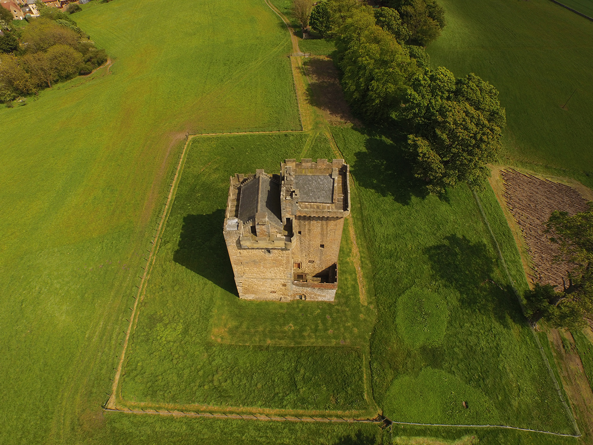 Aerial shot of Clackmannan Tower